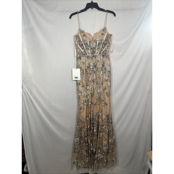 NWT $798 Mac Duggal [ 2 ] 79313 Embroidered Spaghetti Strap‎ Trumpet Gown #S1808 - Picture 14 of 16